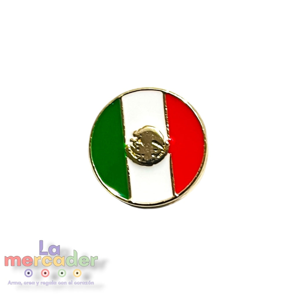 Dije Bandera Mexicana Esmaltado con Orificio para Bisutería