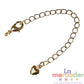 Extensión de Cadena con Perico y Corazón Chapa de Oro 14K 8.8 cm para Pulseras y Collares