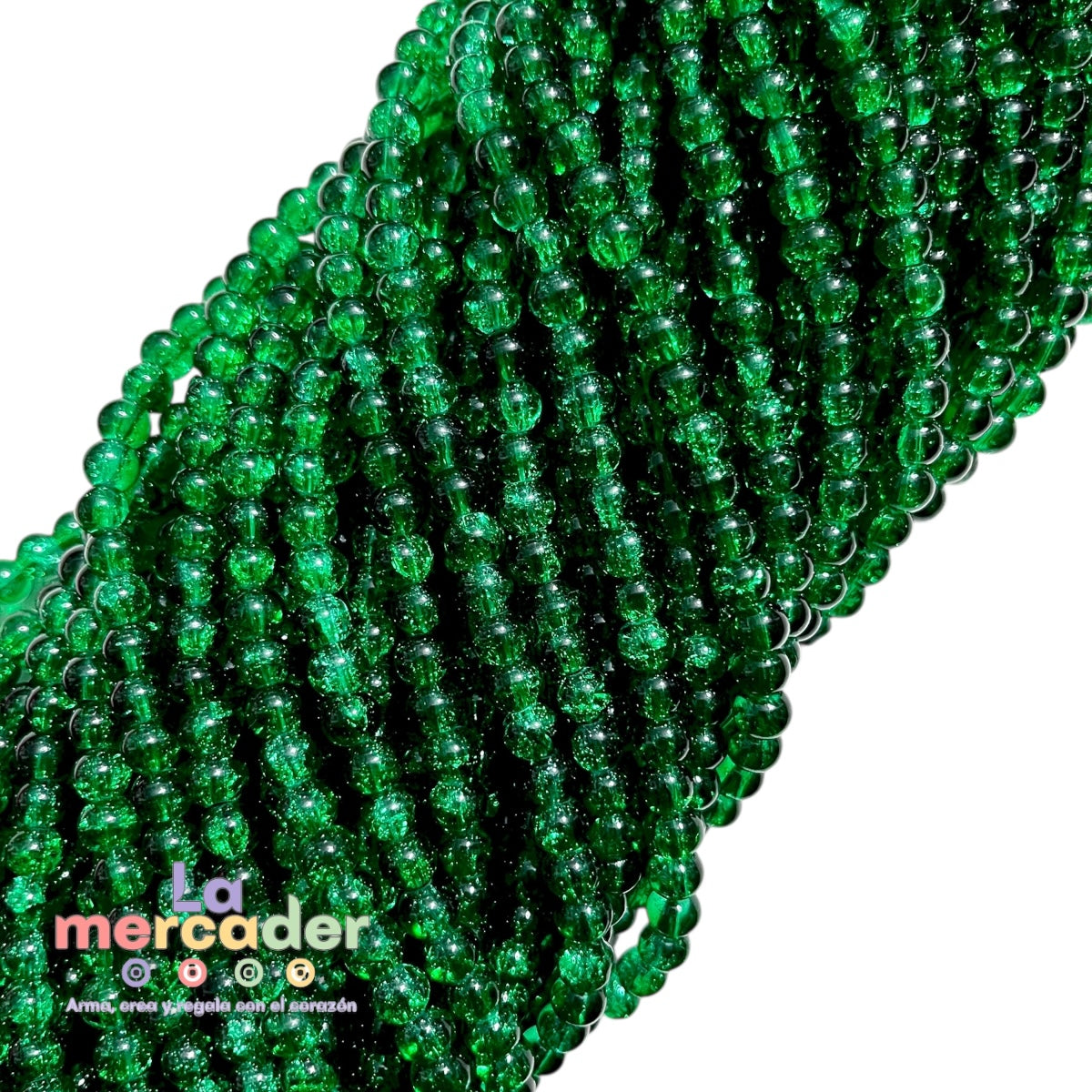 1 Tira Acrílico Cristal Craquelado #6 – Tira de Cuentas Brillantes | Colores Variados