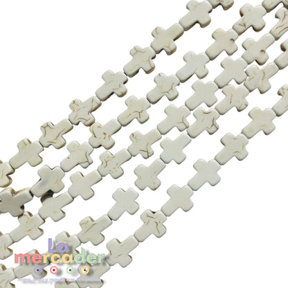 1 Tira de Cruces Chicas de Pasta Turquesa 10 mm | Insumos para Bisutería – La Mercader