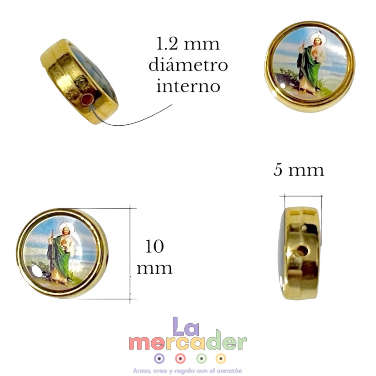 10pz Dije Transversal San Judas Tadeo-Dorado