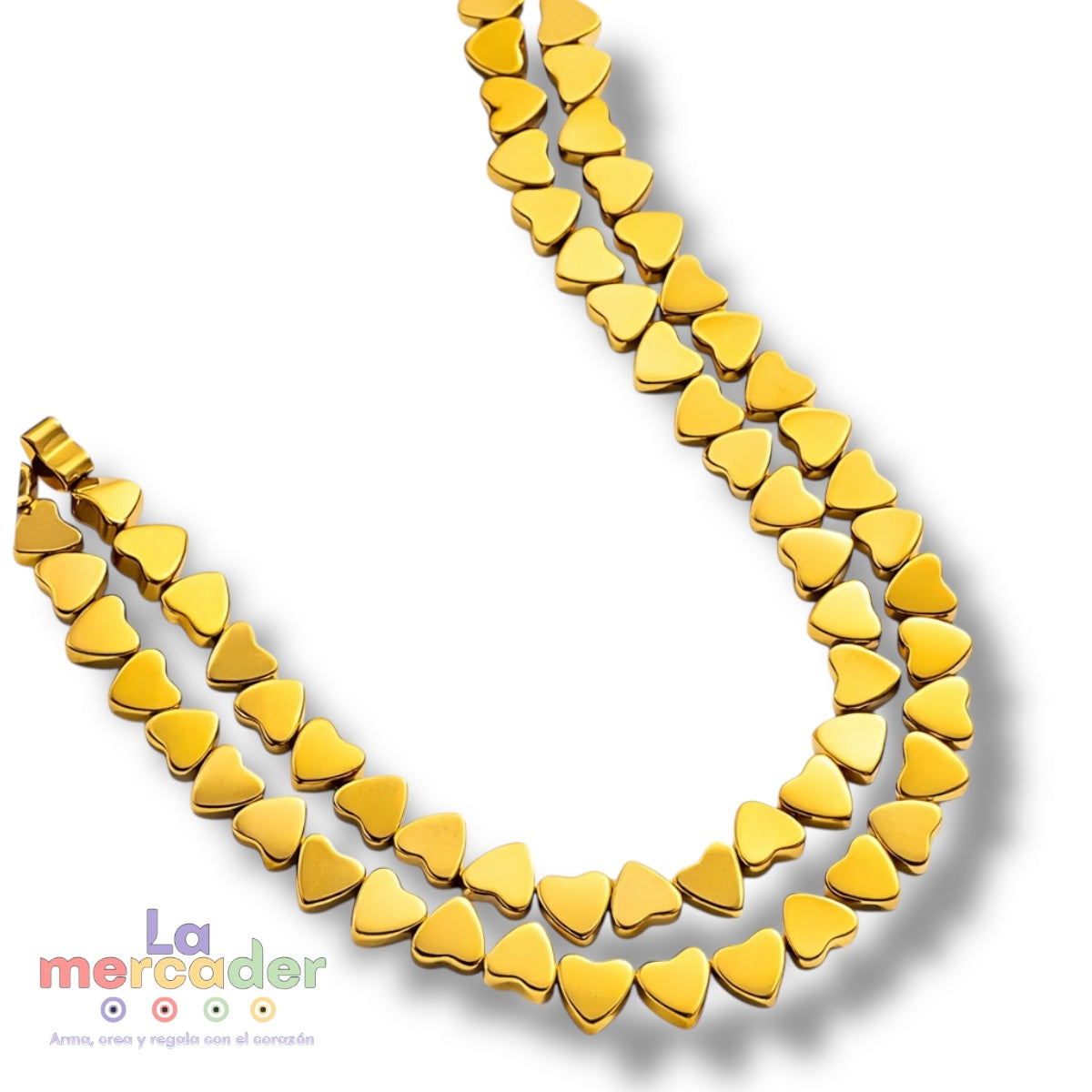 Mini Corazones Dorados 4 mm | 50 Piezas | Insumos para Bisutería