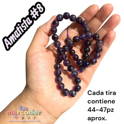 1 Tira de amatista natural – Cuentas redondas para bisutería energética