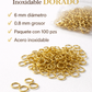 Argollas de Acero Inoxidable Dorado | Paquete 100 pzs para Bisutería