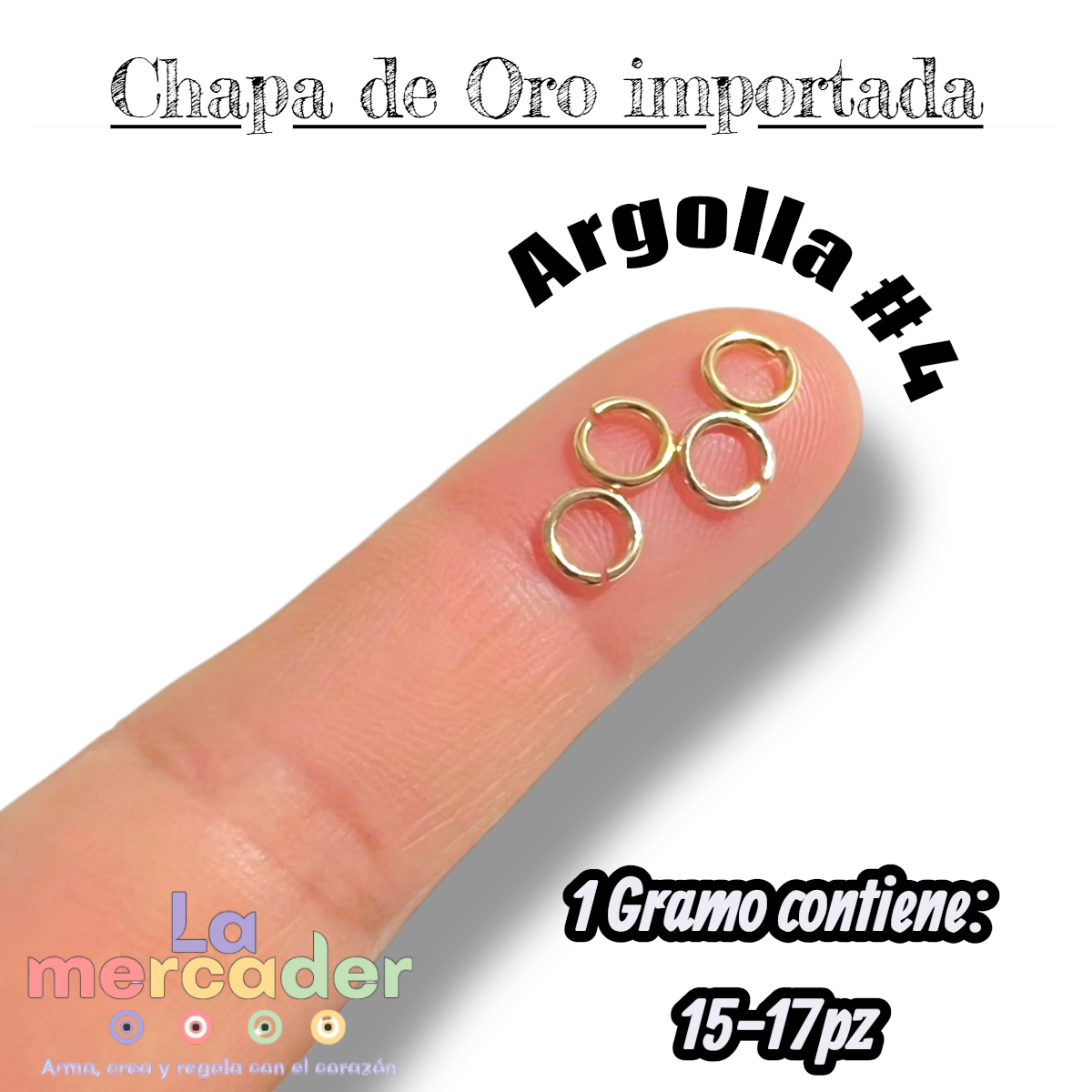 Argollas de Chapa de Oro 14K | Abiertas para Bisutería | Alta Durabilidad | La Mercader