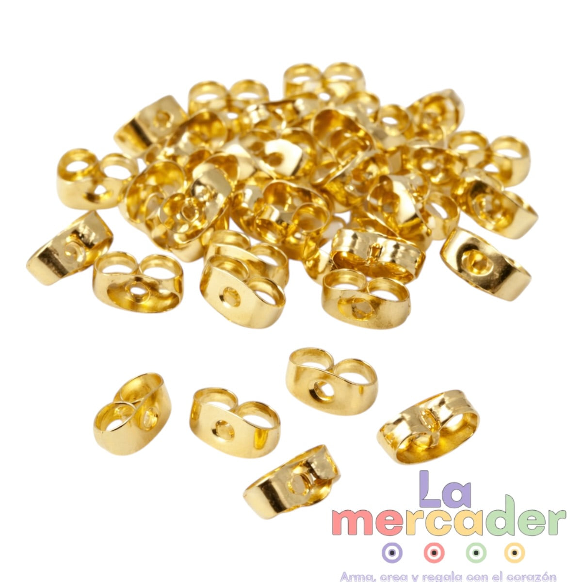 Mariposas para Aretes en Chapa de Oro | Broche Tipo Mariposa – Paquete 12 Piezas