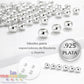 10 pz Bolitas Separadoras Redondas de Plata Ley .925 #2 y #3