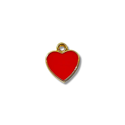 1 Dije Corazón Esmaltado Chapa de Oro