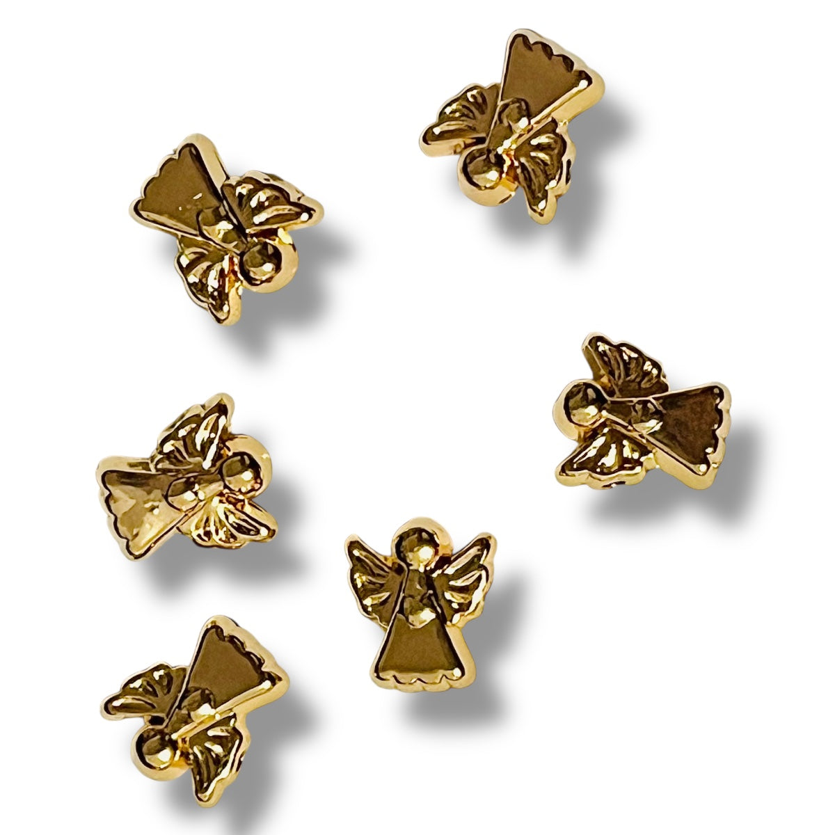 1pz Angelito chapa de oro 8mm 14k