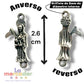 Pack de 20 Dijes Conectores Santa Muerte Metálicos Plateados 2.6 cm para Pulseras y Bisutería