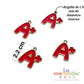 Dije Letra A+ Esmaltado 2.2 cm | Charm Escolar Metálico Pack 4 Piezas Día del Maestro 👨‍🏫