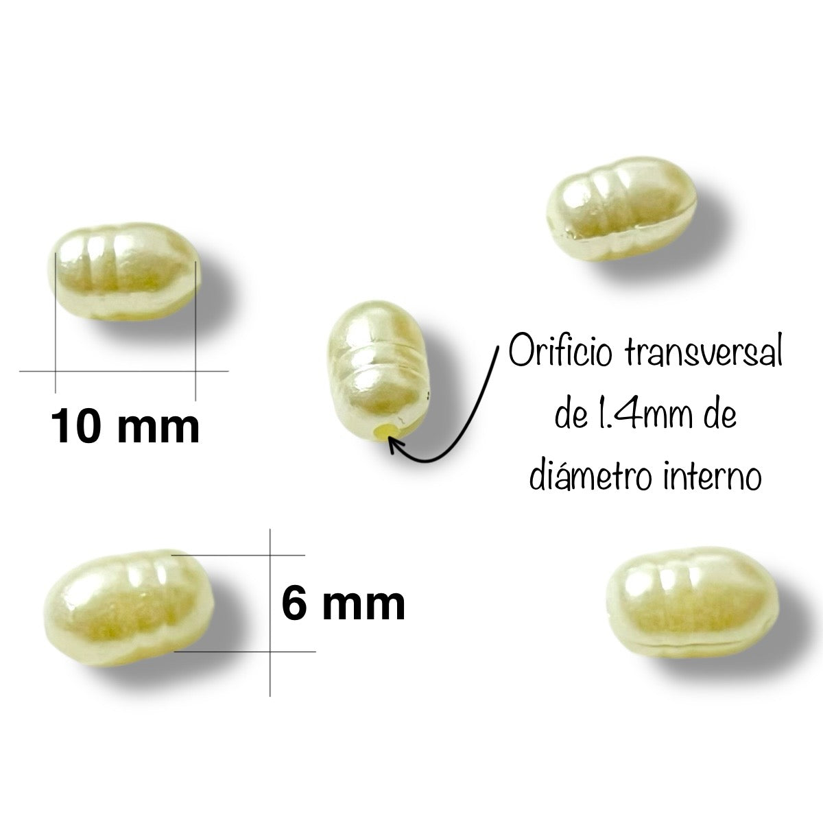 100 pz de Perlas Sintéticas imitación perlas de Río