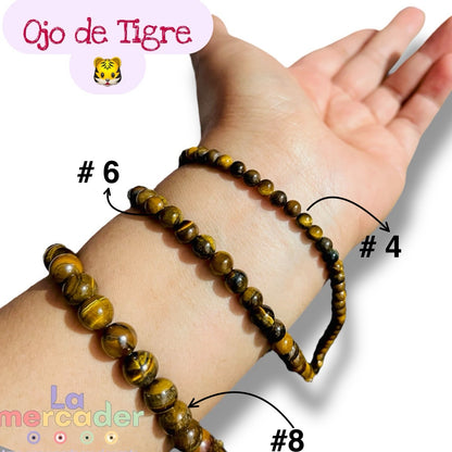 1 Tira Ojo de Tigre #8- piedra natural