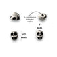 100pz calavera blanco con negro