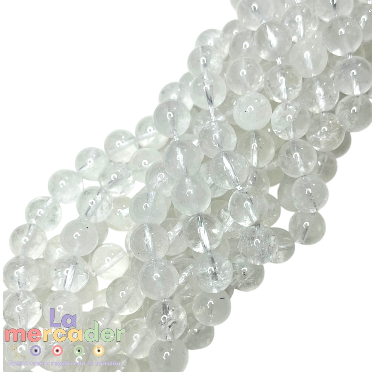 Cuarzo Cristal Blanco Natural en Tira (#6 y #8) | Cuentas Transparentes para Pulseras y Joyería | Piedra Natural para Bisutería
