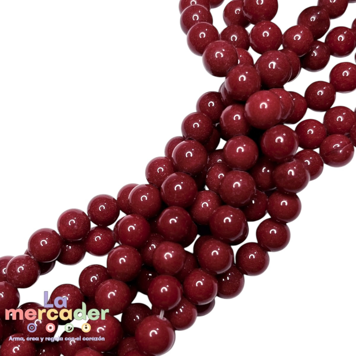 Ágata Roja en Tira (#6 y #8) | Cuentas Redondas para Pulseras y Joyería | Piedra Natural para Bisutería