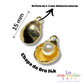 Dije Concha con Perla Chapa de Oro 14k | Charm Elegante 15 mm para Pulseras y Collares
