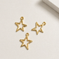 3 piezas Dije Estrella Chapa de Oro 14k | Charm Estrella 14 mm para Pulseras y Collares