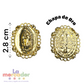 Dije Virgen de Guadalupe y San Benito Chapa de Oro 14k | Medalla Religiosa 28 mm para Pulseras y Collares