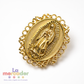 Dije Virgen de Guadalupe y San Benito Chapa de Oro 14k | Medalla Religiosa 28 mm para Pulseras y Collares