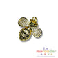 Dije Abeja con Zirconia Chapa de Oro 14k 2 cm | Charm Dorado Elegante para Pulsera y Collar