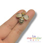 Dije Abeja con Zirconia Chapa de Oro 14k 2 cm | Charm Dorado Elegante para Pulsera y Collar