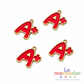 Dije Letra A+ Esmaltado 2.2 cm | Charm Escolar Metálico Pack 4 Piezas Día del Maestro 👨‍🏫
