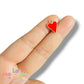7 pz Dijes Corazón Rojo Esmaltado | Charm Metálico Dorado para Pulseras, Collares y Llaveros