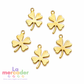 5 pz Dije Trébol Dorado Acero Inoxidable 304 12 mm | Charm de la Suerte para Pulseras y Collares