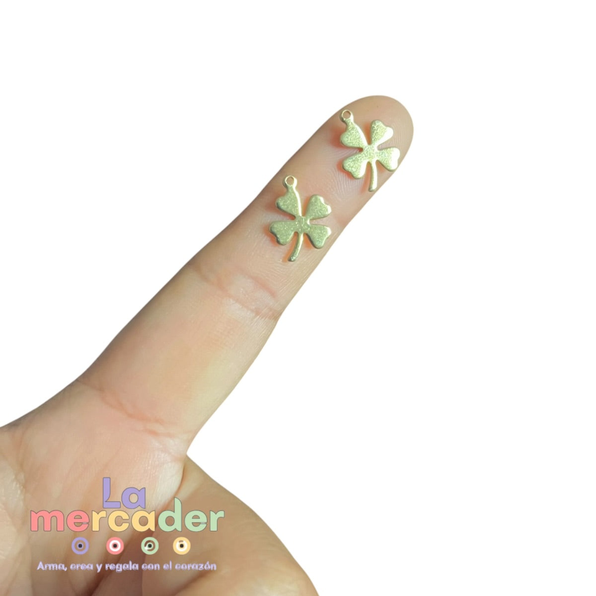 5 pz Dije Trébol Dorado Acero Inoxidable 304 12 mm | Charm de la Suerte para Pulseras y Collares