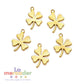 5 pz Dije Trébol Dorado Acero Inoxidable 304 12 mm | Charm de la Suerte para Pulseras y Collares