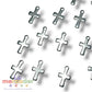 15 pz Mini Dije Cruz Acero Inoxidable 304 Plateado 12 mm | Charms Religiosos para Pulseras y Collares