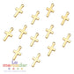 10 pz Mini Dije Cruz Dorada Acero Inoxidable 304 12 mm| Charms Religiosos para Pulseras y Collares
