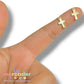 10 pz Mini Dije Cruz Dorada Acero Inoxidable 304 12 mm| Charms Religiosos para Pulseras y Collares