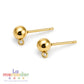 1 par Postes para Arete Acero Inoxidable 304 Dorado | Base para Dijes