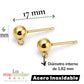 1 par Postes para Arete Acero Inoxidable 304 Dorado | Base para Dijes