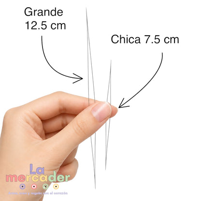 Aguja Big Eye para Bisutería (Ojo Grande) 7.5 cm y 12.5 cm | Ensarta Fácil Elástico, Hilo y Cuentas