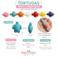 Tortugas de Pasta Turquesina 14 mm Multicolor | Tira 25-26 pz para Pulseras, Collares y Bisutería Playera