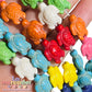 Tortugas de Pasta Turquesina 14 mm Multicolor | Tira 25-26 pz para Pulseras, Collares y Bisutería Playera