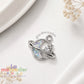 Dije Luna con Anillo Planetario de Acero Inoxidable ✨ Charm Tornasol Plateado para Bisutería Aesthetic y Espacial