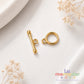 Cierre Toggle Chapa de Oro 14K ✨ Broche Tipo T Dorado para Pulseras y Collares | Herrajes para Bisutería