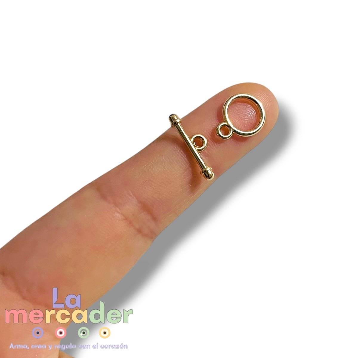 Cierre Toggle Chapa de Oro 14K ✨ Broche Tipo T Dorado para Pulseras y Collares | Herrajes para Bisutería