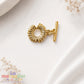 Cierre Toggle Flor Chapa de Oro 14K ✨ Broche Tipo T Floral para Pulseras y Collares | Herrajes para Bisutería