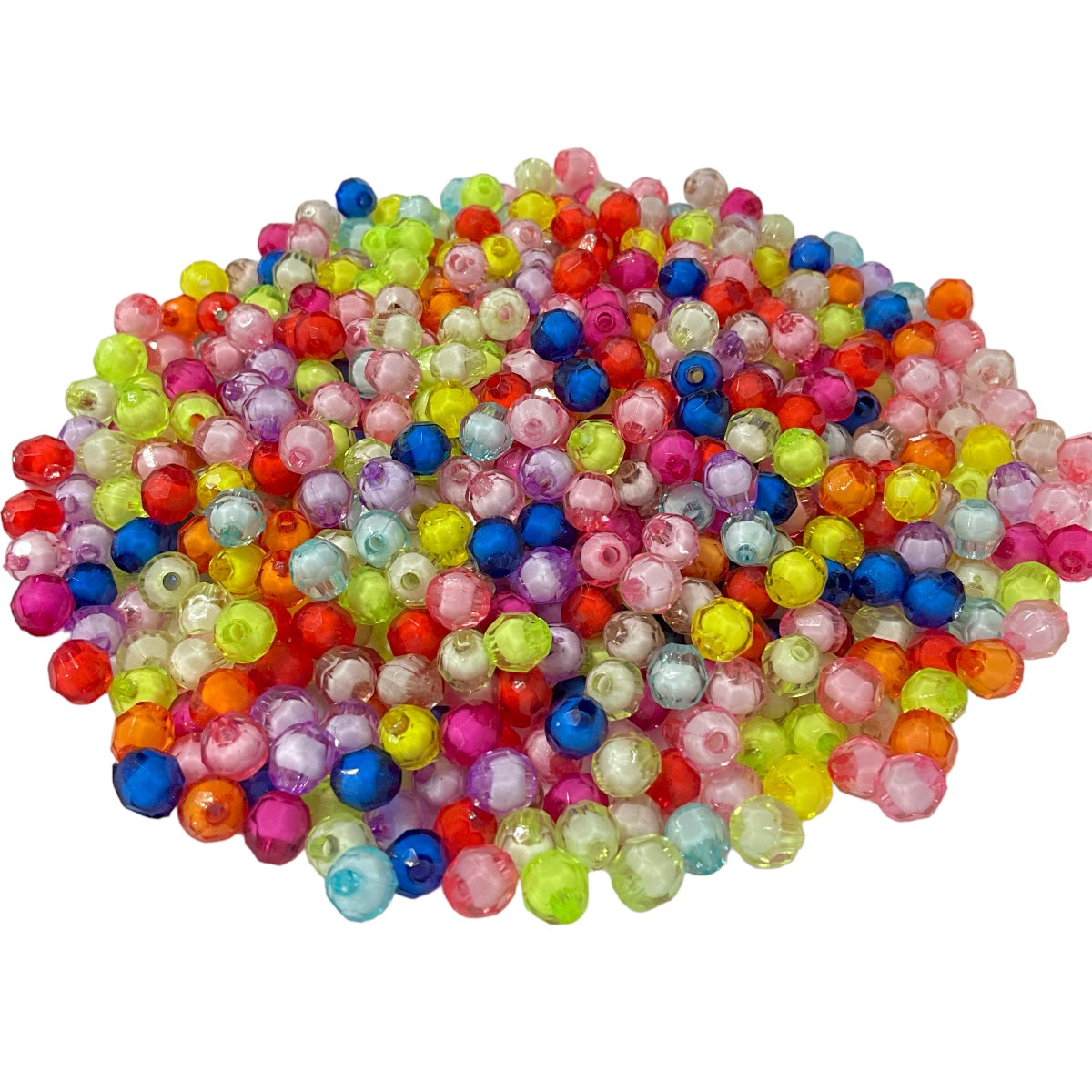 500 bola facetada 8 mm colores centro blanco, cuentas para bisutería