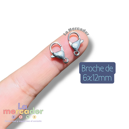 Broche Perico Acero Inoxidable - terminal para joyería y bisutería