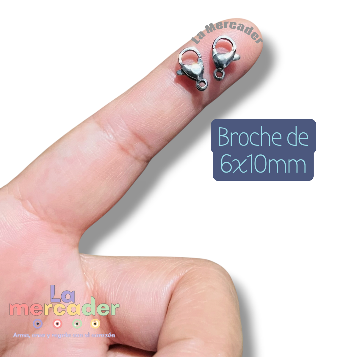 Broche Perico Acero Inoxidable - terminal para joyería y bisutería