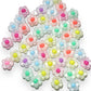 50 piezas de Flores de colores, acrílico acabado esmerilado