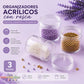 Organizadores Acrílicos Transparentes con Rosca 3.8x3cm | Pack de 3 Frascos para Chaquira, Mostacillas y Bisutería