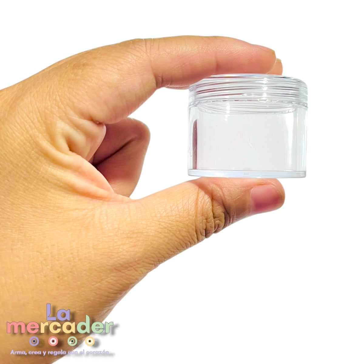 Organizadores Acrílicos Transparentes con Rosca 3.8x3cm | Pack de 3 Frascos para Chaquira, Mostacillas y Bisutería