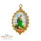 Medalla San Judas Tadeo Metal Dorada Doble Vista 5cm